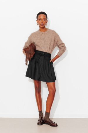 Promod Jupe courte évasée Femme Noir 34