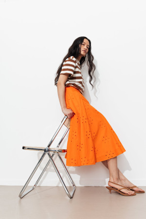 Promod Jupe en broderie anglaise Orange