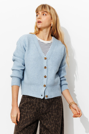 Promod Pull cardigan recto-verso Bleu ciel L