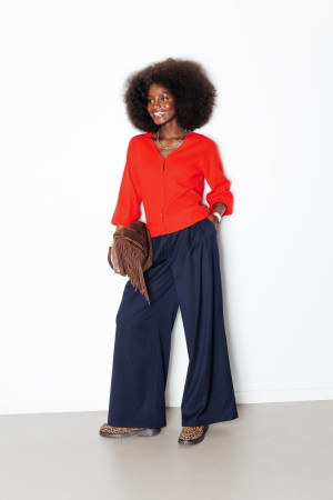 Promod Pull-cardigan recto-verso Rouge