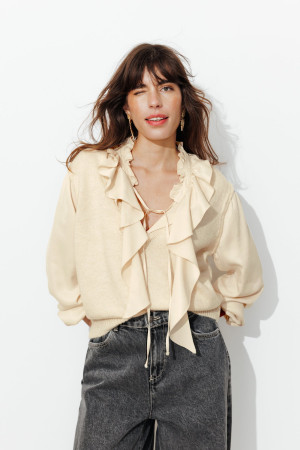 Promod Pull effet 2 en 1 Femme Ecru XS