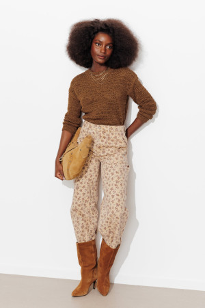 Promod Pull en maille ruban Femme Marron L