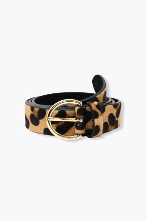 Promod Ceinture en cuir motif léopard Imprimé multicolore S