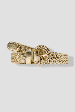 Promod Ceinture tressée dorée Femme Coloration dorée