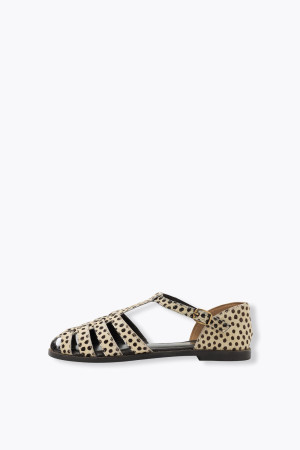 Promod Sandalettes en cuir Femme Imprimé noir 40