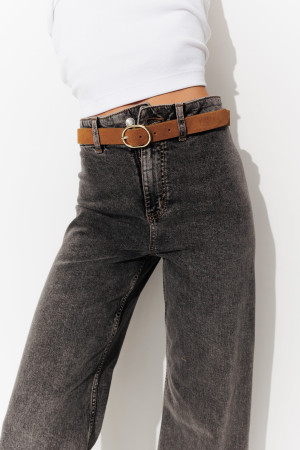 Promod Ceinture en cuir Femme Camel M