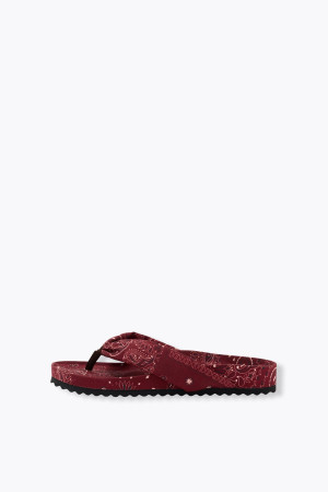 Promod Tongs en toile bandana Femme Bordeaux