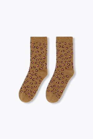 Promod Chausettes pailletées léopard Caramel Unique