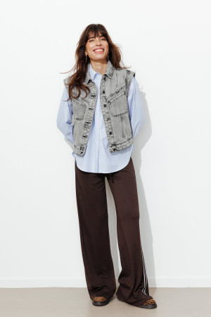 Promod Veste jean sans manches LEONIE Jeans gris 40