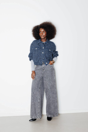 Promod Blouson tweedé irisé Femme Imprimé marine