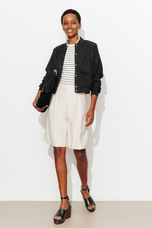 Promod Blouson bomber en dentelle Noir XS