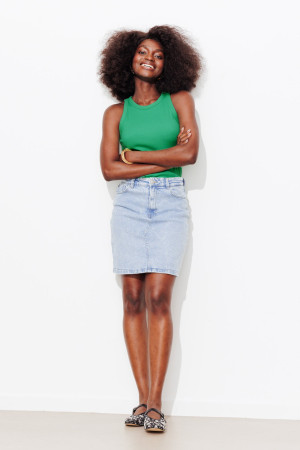 Promod Débardeur en coton côtelé Vert clair S