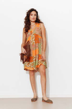Promod Robe courte motif patchwork Imprimé multicolore