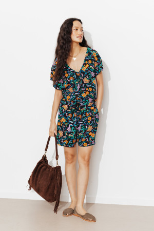 Promod Combishort imprimé Femme Imprimé noir 34