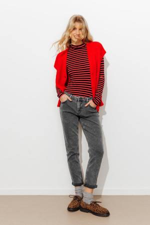 Promod LUCIEN jean girlfriend cropped Jeans gris 48
