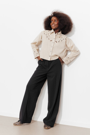 Promod Pantalon de tailleur Femme Noir 40