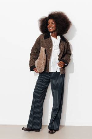 Promod Pantalon tailleur rayé Femme Rayé marine