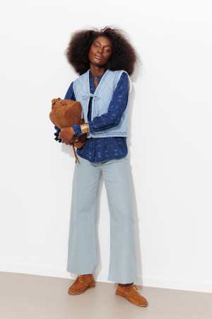 Promod HECTOR pantalon taille haute Bleu ciel
