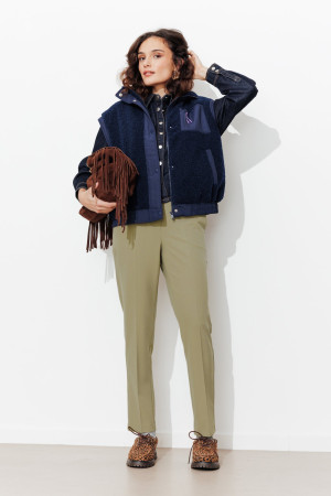 Promod Pantalon cigarette Femme Kaki