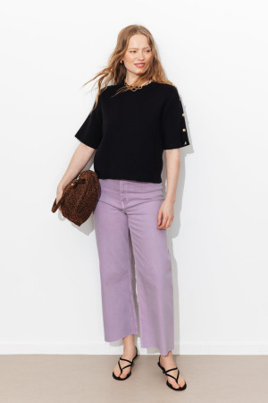Promod HECTOR pantalon taille haute Violet clair 40