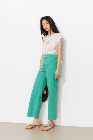 Promod HECTOR pantalon taille haute Vert