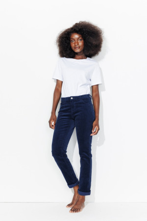 Promod LUCIEN pantalon en velours Bleu 48