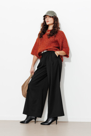 Promod Pantalon très large uni Femme Noir
