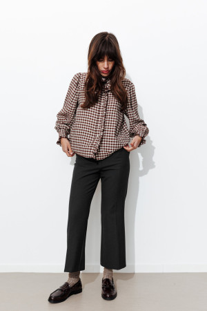 Promod Pantalon court et flare Femme Noir 34