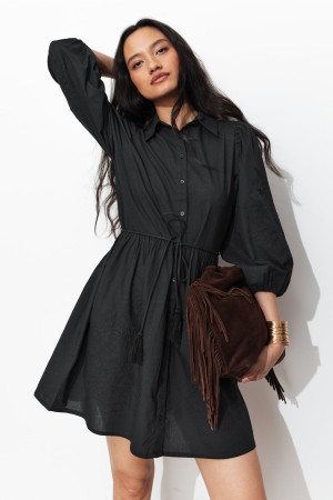 Promod Robe-chemise brodée Femme Noir