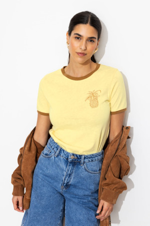 Promod T-shirt motif ananas Femme Jaune