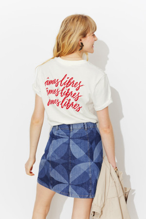 Promod T-shirt à message âmes libres Imprimé écru S