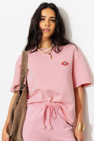 Promod Sweat manches courtes Femme Rose XXL