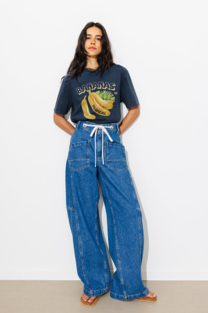 Promod T-shirt motif banane Femme Imprimé marine L