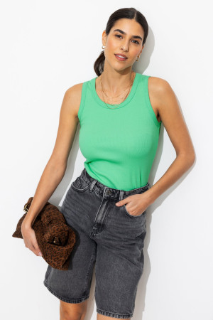 Promod Débardeur marcel côtelé Femme Vert S