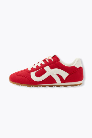 Promod Baskets effet nubuck Femme Rouge 36