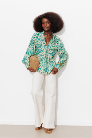 Promod Blouse imprimée Femme Imprimé écru