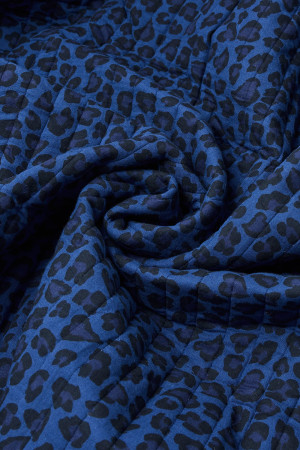 Promod Coupon 2 m matelassé léopard Imprimé bleu 2m
