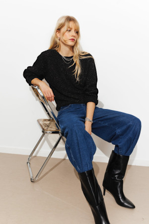 Promod Pull oversize irisé Femme Noir