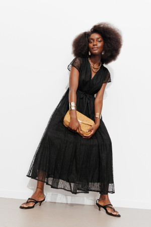 Promod ELEONOR robe en dentelle Noir