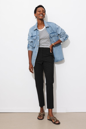 Promod Pantalon cigarette Femme Noir 38