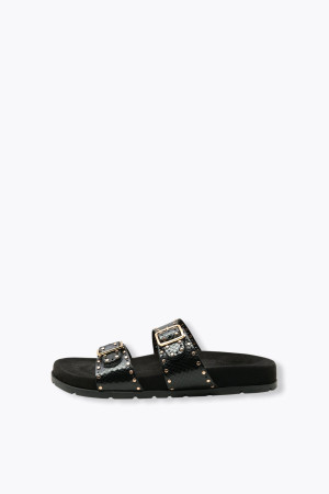 Promod Sandales cloutées en cuir Noir 40