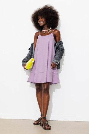 Promod Robe courte à fines bretelles Violet 42