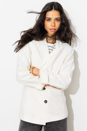 Promod Veste de tailleur lin mélangé Ecru 40