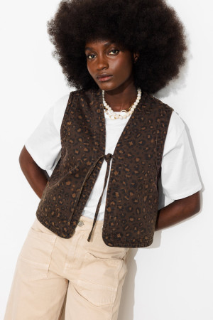 Promod Veste boléro Femme Imprimé noir XXL