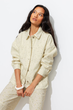 Promod Veste surchemise à fleurs Imprimé écru L