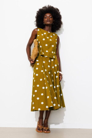 Promod Jupe midi imprimée Femme Imprimé kaki 42