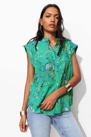 Promod Chemisier imprimé Femme Imprimé vert M