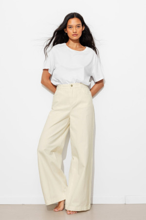 Promod CESAR pantalon large Femme Ecru 40