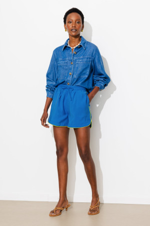 Promod Short boxer à liseré Femme Bleu 40