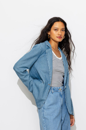 Promod Veste de tailleur en jean Jean moyen 44